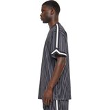 Urban Classics - Oversized Striped Mesh Heren T-shirt - Zwart Wit