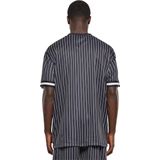 Urban Classics - Oversized Striped Mesh Heren T-shirt - Zwart Wit