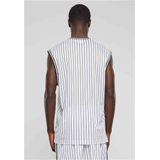 Urban Classics - Striped Mesh Tanktop - Wit/Zwart - Polyester