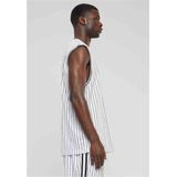 Urban Classics - Striped Mesh Tanktop - Wit/Zwart - Polyester