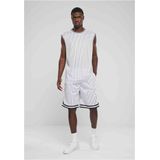 Urban Classics - Striped Mesh Tanktop - Wit/Zwart - Polyester