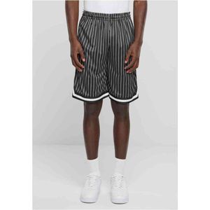 Urban Classics - Striped Mesh Korte broek - Zwart/Wit