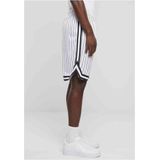 Urban Classics - Striped Mesh Korte broek - Wit/Zwart
