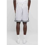 Urban Classics - Striped Mesh Korte broek - Wit/Zwart