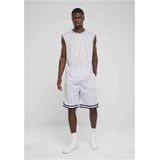 Urban Classics - Striped Mesh Korte broek - Wit/Zwart