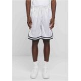 Urban Classics - Striped Mesh Korte broek - Wit/Zwart