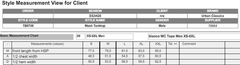 Urban Classics - Mesh Tanktop - Blauw