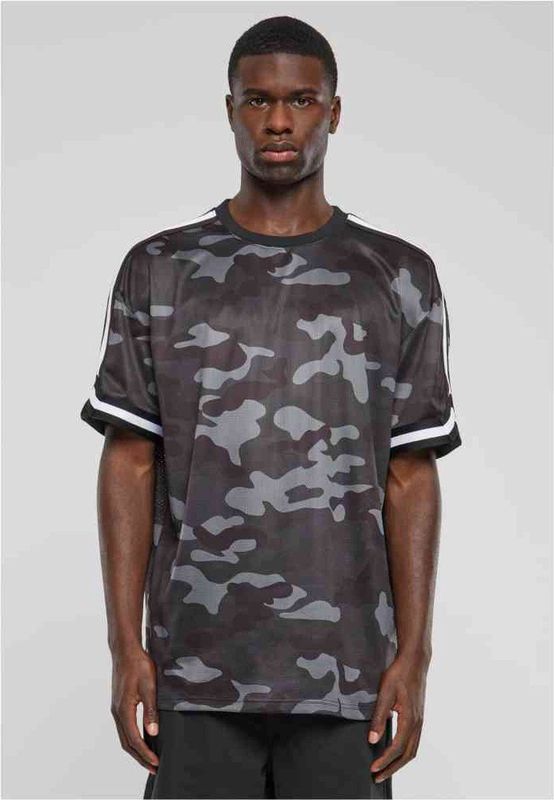 Urban Classics - Oversized Mesh All Over Print Sport T-shirt - Groen