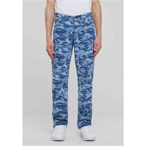 Urban Classics - Laser Camo Printed Jeans Broek rechte pijpen Blauw