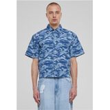 Urban Classics Laser Camo Printed Boxy Overhemd Met Korte Mouwen