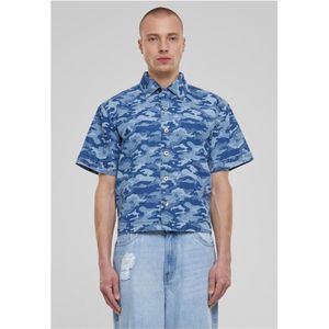 Urban Classics Heren hemd Laser Camo Printed Boxy Shirt bluelasercamo XL, Bluelasercamo, XL