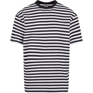 Urban Classics - Regular Stripe - Heren T-shirt - Wit/Blauw