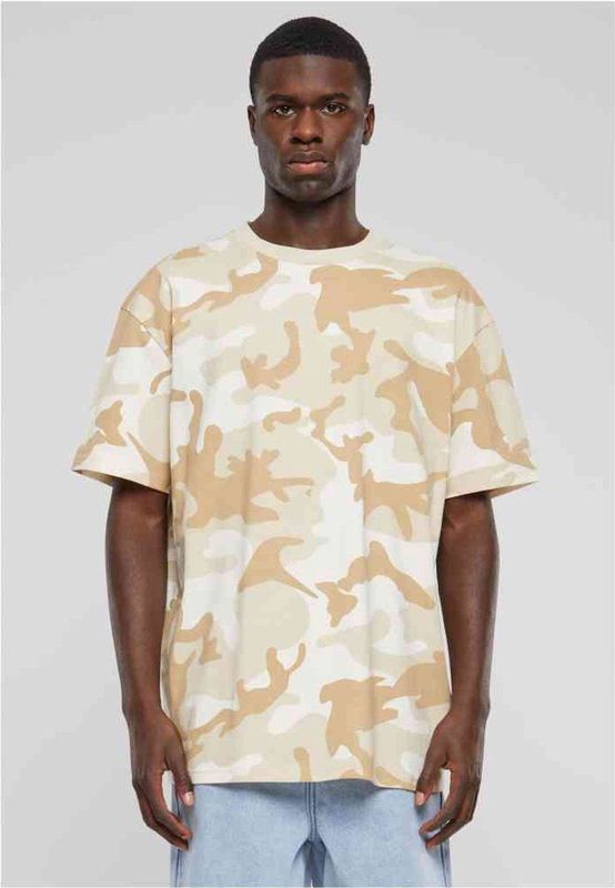 Urban Classics - Oversized Simple Camo Heren T-shirt - Beige
