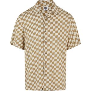 Urban Classics - AOP Resort Shirt - Overhemd - Khaki - 100% Viscose, Regular Fit