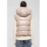Urban Classics - Recycled Shiny Puffer Vest with Hood Mouwloos jacket   Roze