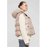 Urban Classics - Recycled Shiny Puffer Vest with Hood Mouwloos jacket   Roze