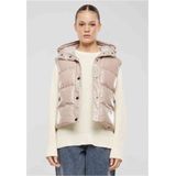 Urban Classics - Recycled Shiny Puffer Vest with Hood Mouwloos jacket   Roze