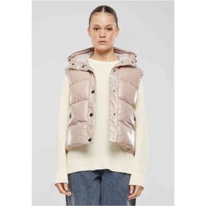 Urban Classics - Recycled Shiny Puffer Vest with Hood Mouwloos jacket   Roze