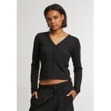 Urban Classics Ladies Rib Cardigan Cardigan zwart Polyester - Basics