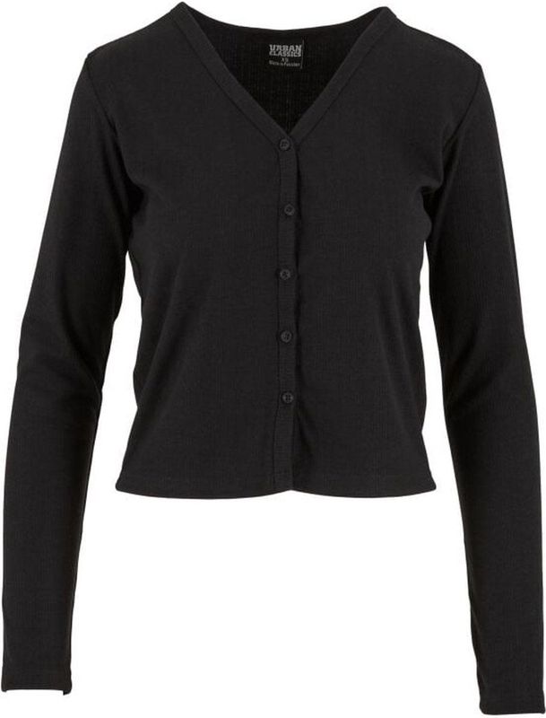 Urban Classics Ladies Rib Cardigan Cardigan zwart Polyester - Basics