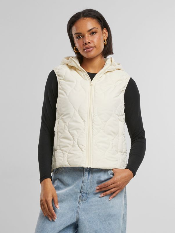 Urban Classics - Super Light Puffer Vest - Witzand - Dames - Licht Gewatteerd