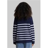 Urban Classics - Rib Striped Gebreide trui - Donkerblauw/Wit