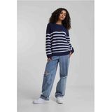 Urban Classics - Rib Striped Gebreide trui - Donkerblauw/Wit