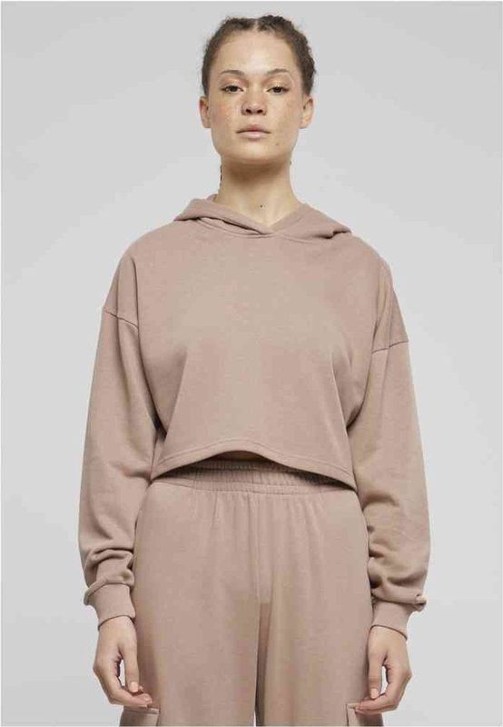 Urban Classics - Oversized Light Terry Crop Hoodie - Roze