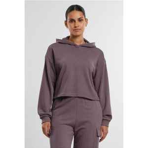 Urban Classics Dames Hoodie Dames Oversized Cropped Light Terry Hoodie, casual hoodie voor vrouwen, kort gesneden, Fadedpurple, XS