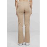 Urban Classics - Ribbroek - Beige Gemêleerd - Geribbelde Broek met Elastische Tailleband - Brede Pijpen - Relaxed Fit