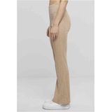 Urban Classics - Ribbroek - Beige Gemêleerd - Geribbelde Broek met Elastische Tailleband - Brede Pijpen - Relaxed Fit
