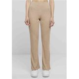 Urban Classics - Ribbroek - Beige Gemêleerd - Geribbelde Broek met Elastische Tailleband - Brede Pijpen - Relaxed Fit