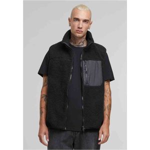 Urban Classics Sherpa Mouwloos jacket Zwart