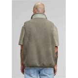 Urban Classics - Sherpa Vest - Palegreen - Herenvest met Hoge Kraag en Voorkant met Ritssluiting