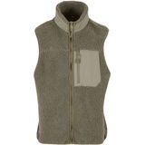 Urban Classics - Sherpa Vest - Palegreen - Herenvest met Hoge Kraag en Voorkant met Ritssluiting