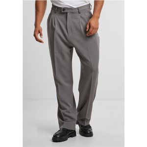 Urban Classics - Herenbroek - Cloudgrey - Double Pleated Dressed Pants - Losse Pasvorm