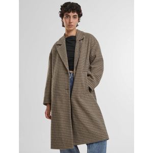 Urban Classics - Oversized Geruite Damesmantel - Unionbeige/Zwart - Polyester