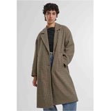 Urban Classics - Oversized Geruite Damesmantel - Unionbeige/Zwart - Polyester