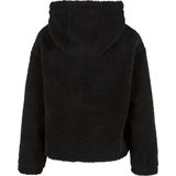 Urban Classics - Ladies Short Hooded Sherpa Jacket - Tussenseizoensjas - Zwart - 100% Polyester