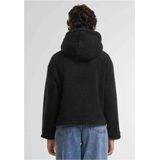 Urban Classics - Ladies Short Hooded Sherpa Jacket - Tussenseizoensjas - Zwart - 100% Polyester