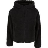 Urban Classics - Ladies Short Hooded Sherpa Jacket - Tussenseizoensjas - Zwart - 100% Polyester