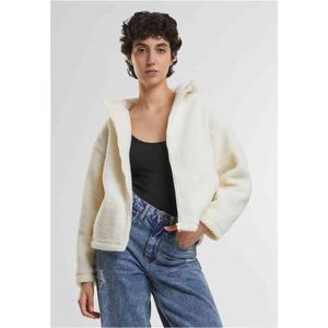 Urban Classics Short hooded Sherpa Jacket Gebroken wit
