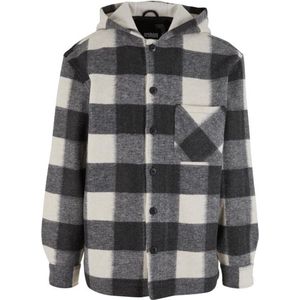 Urban Classics Tb7047-big Check Jacket With Hood Lichte jassen voor heren (1 stuk), Wit/Zwart