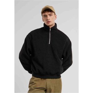 Urban Classics - Oversized Teddy Troyer Sweater/trui - Zwart