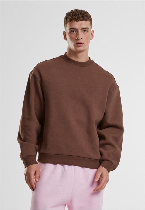 Urban Classics - Fluffy Crewneck - Herensweater - Chocolatebrown - Oversized Fit