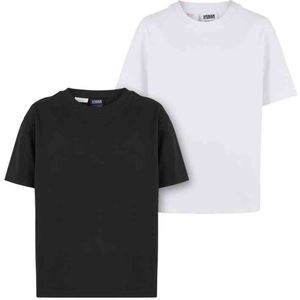 Urban Classics - Oversized Boyfriend 2-Pack Kinder T-shirt - Kids 122 128 - Zwart Wit