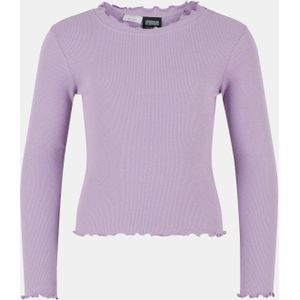 Urban Classics Uck3996-girls Short Rib Longsleeve T-shirt voor meisjes (1 stuk), Lila.