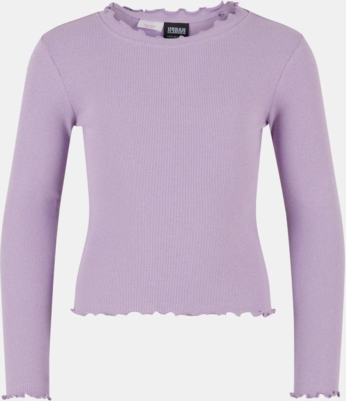 Urban Classics Uck3996-girls Short Rib Longsleeve T-shirt voor meisjes (1 stuk), Lila.