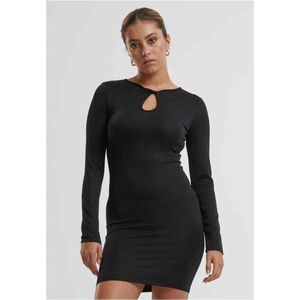 Urban Classics - Robe à Manches Longues - Pailletten Top - Zwart - Coupe Ajustée