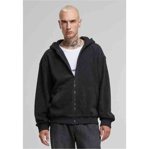 Urban Classics - Jaquard Velvet Vest met capuchon - Zwart